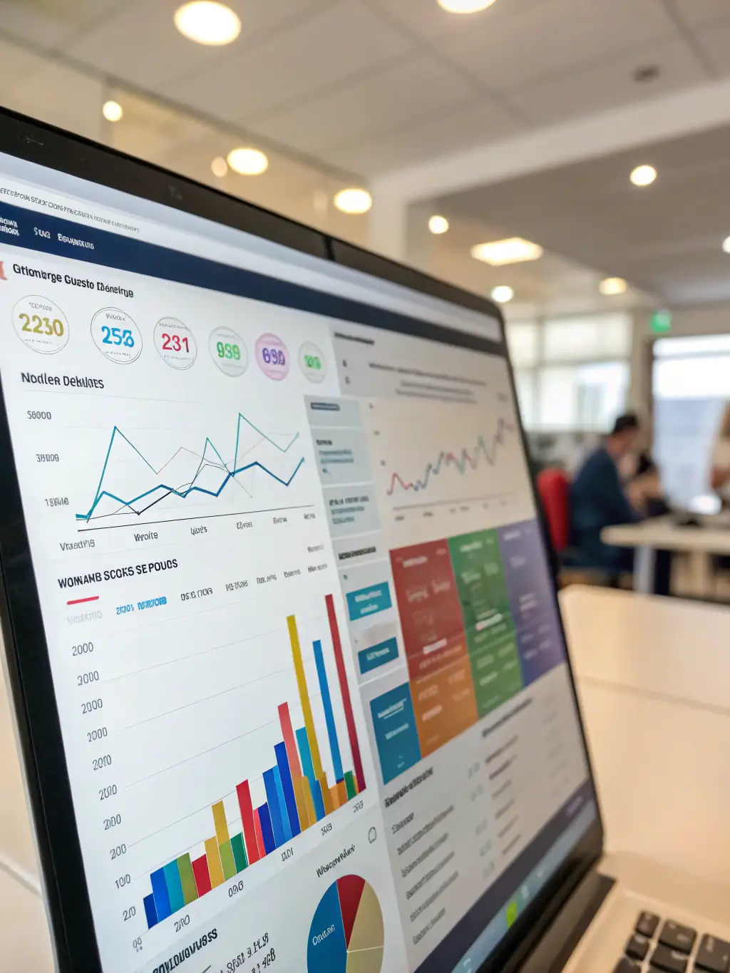 An image depicting a data dashboard with AI-driven analytics and insights, illustrating Viral Vines Marketing's use of AI in marketing automation.