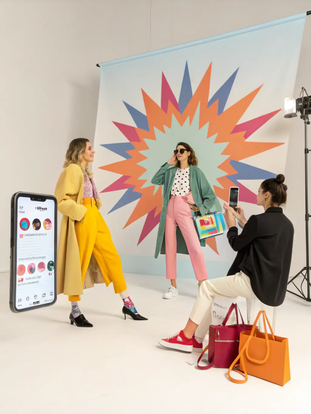 A collage of images showcasing the EcoFashion Launch Campaign, including social media posts, influencer collaborations, and website banners, highlighting the campaign's success.